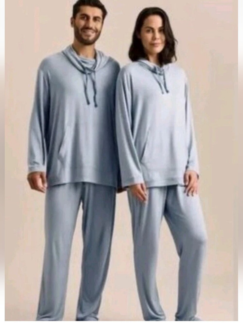 Emirates First Class Loungewear Pajamas Set Blue NEW Travel Airlines S M Stretch